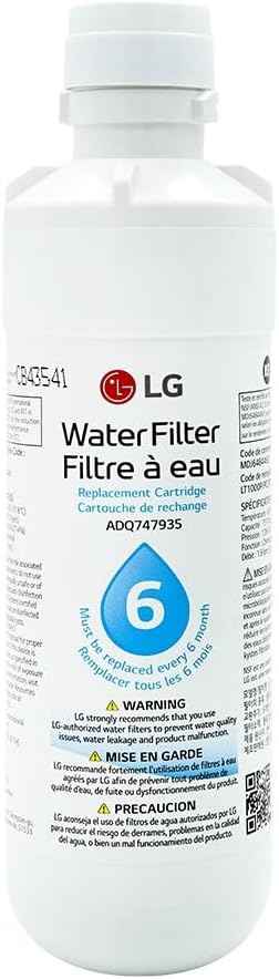 LG LT1000P2 6-Month / 200 Gallon Refrigerator Replacement Water Filter, Reduces Chlorine, 2 Count (Pack of 1), White.
