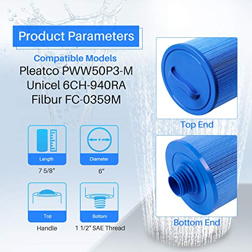 6CH 940 Antimicrobial Hot Tub Filter