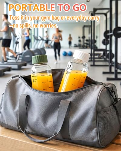 Borosilicate Glass Water Bottles with Stainless Steel Lid 20 oz (4 Count)