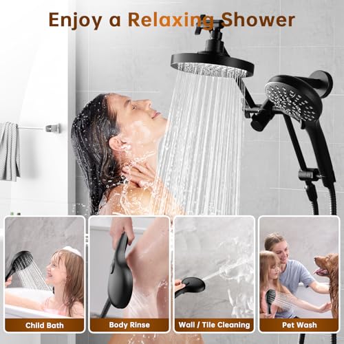 High Pressure Dual Shower Head Combo with Handheld and Rain Shower