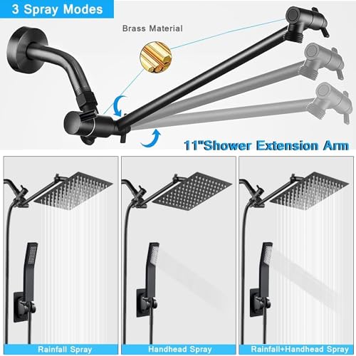 All Metal Rain Shower Heads with Handheld Spray Combo