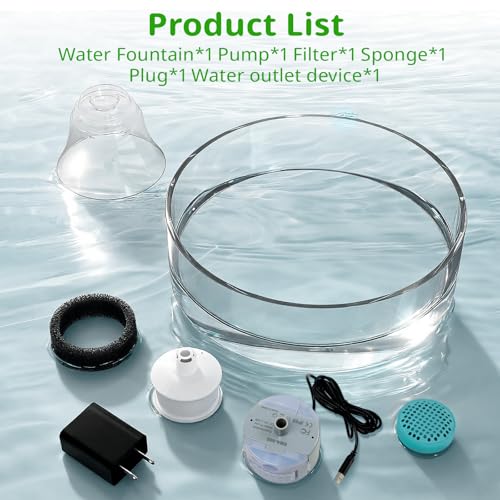 Glass Cat and Dog Water Fountain 90oz
