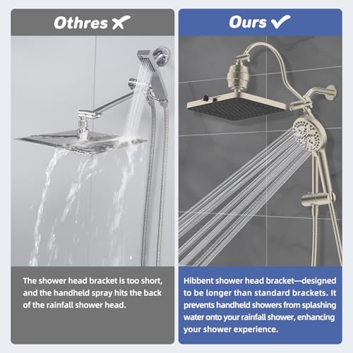 5 spray Filtered Rainfall Shower Head Combo