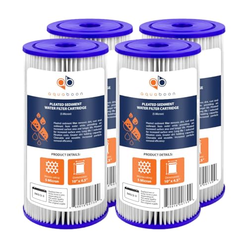 5 Micron Pleated Sediment Water Filter 10 x 4.5 Cartridge