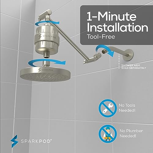 Filtered Shower Head & 11" Shower Arm