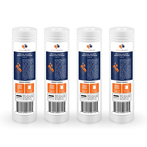 5 Micron 10 x 2.5 Grooved Sediment Water Filter Replacement for Whole House Filter Cartridge Compatible with AP110 (4 Count)