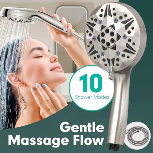 Filtered Brushed Nickel High Pressure Handheld Shower Head