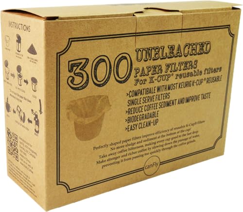 K Cup Paper Filters Disposable for Reusable Coffee Pods (300 Count)