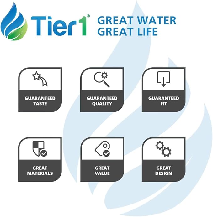 Tier1 UKF8001 Refrigerator Water Filter 6-pk | Replacement for Whirlpool Filter 4, EveryDrop EDR4RXD1, 4396395, Maytag UKF8001, FMM-2, UKF8001AXX-750, 469006, Fridge Filter
