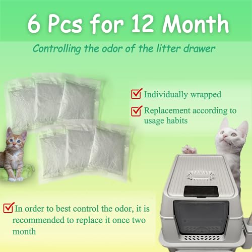 Activated Charcoal for OKSOTY Stainless Steel Cat Litter Box (6 Count)