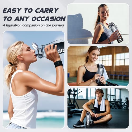Water Bottle 16.9 oz Motivational Time Marker Tritan Bottle
