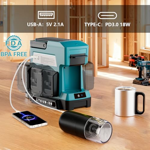 Cordless Coffee Maker for Makita 18V Battery