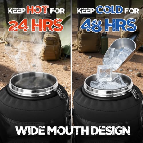 128oz 1 Gallon Tactical Water Bottle with MOLLE Bottle Pouch