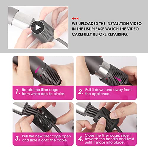 Hair Dryer Filter Compatible with Dyson Supersonic with Filter Brush