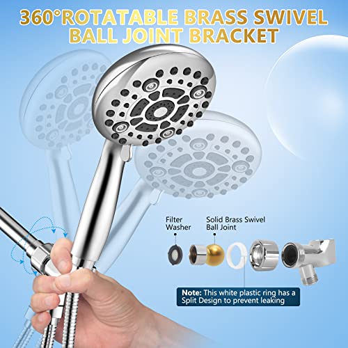 6 Spray Modes High Pressure Handheld Showerhead Set Upgraded