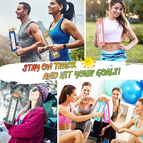 Glass Water Bottles 32 Oz with Silicone Sleeve