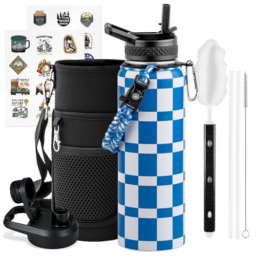 40 oz Insulated Water Bottle with Straw