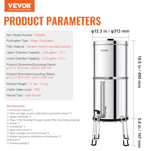 Gravity fed Water Filter System