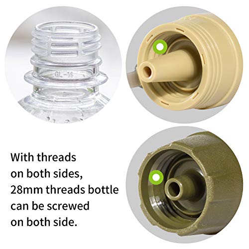 Portable Water Filter 3 Stages Filtration with 2 Collapsible Bottle for Survival Kit or Go Bag L605B Water Filter with Bottles