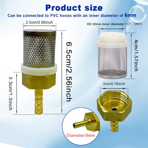 6mm Inline Strainers Filter Copper Tube Joint 6mm Diameter Hose Connection