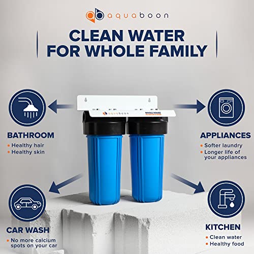 2 Stage Whole House Water Filter System with 10x4.5 Water Filter Cartridges