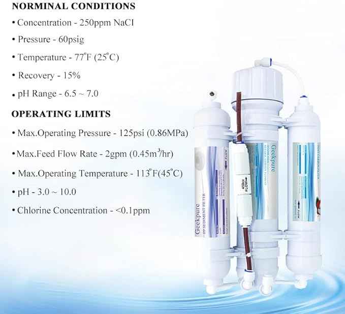 Geekpure 3 STAGE Portable Aquarium Reverse Osmosis RO Drinking Water Filter System-100 GPD