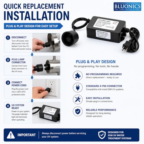 55W UV Replacement Ballast