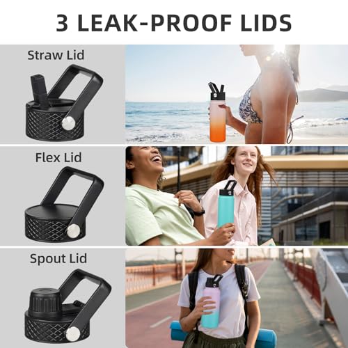 18oz Insulated Water Bottle with Straw Lid