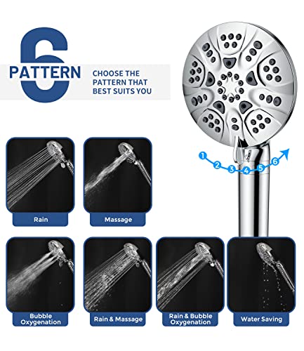 6 Mode High Pressure Handheld Shower Head with Filter