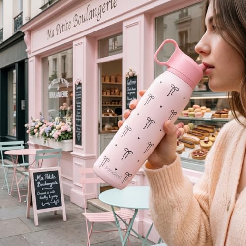 Bow Insulated Stainless Steel Water Bottle with Twist Lid 20oz