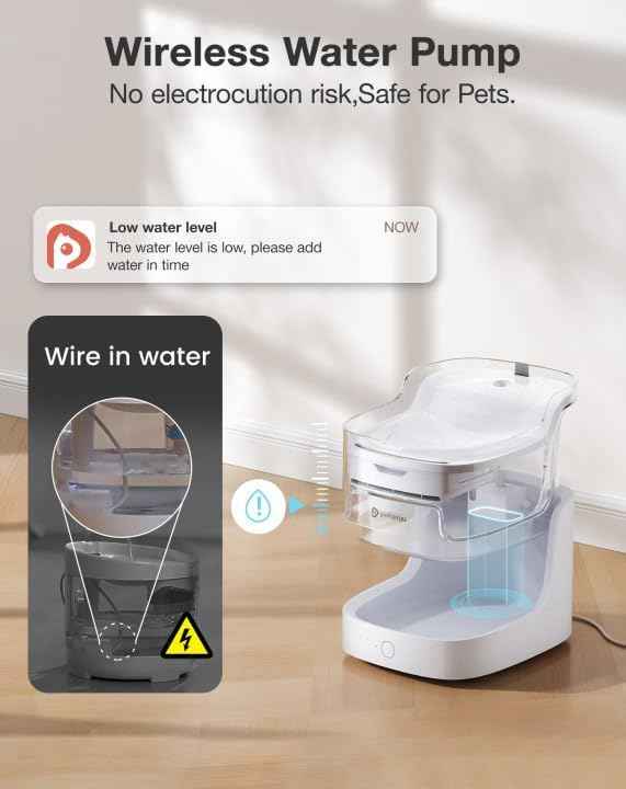 Cat Water Fountain 8-Layer cat Fountain Filter Ultra-Quiet Automatic Pet Water Dispenser for Cats and Dogs 2.4G WiFi(PF1L)