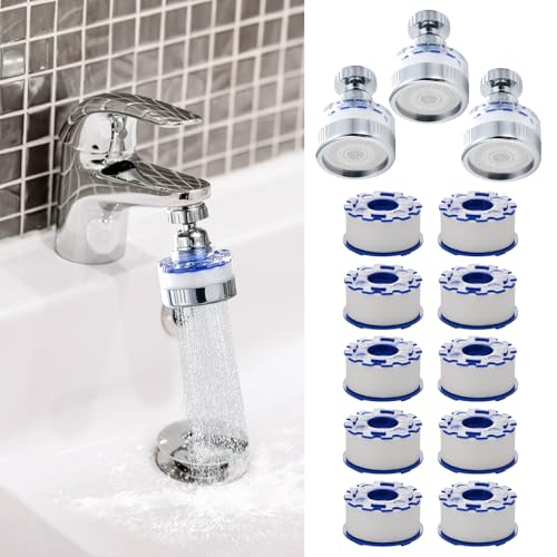 3 Pack Sink Water Filter Faucet and 10 Filter Elements Set