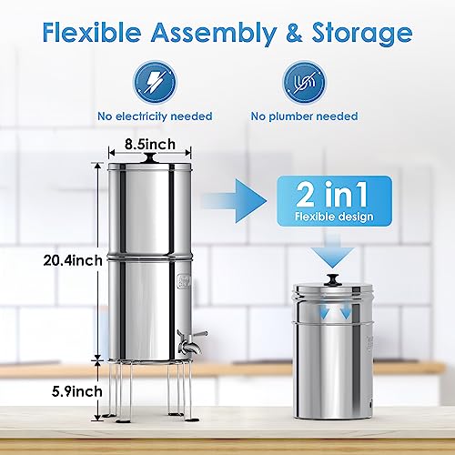 TN-A-FS Gravity Water Filter System, NSF/ANSI 42&372 Certified