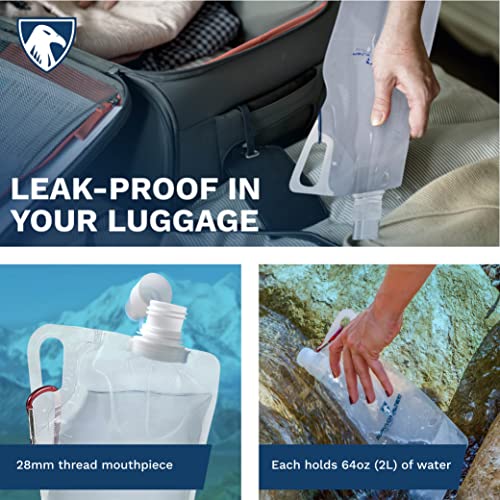 2L Clear Collapsible Water Bottles (2 Count)