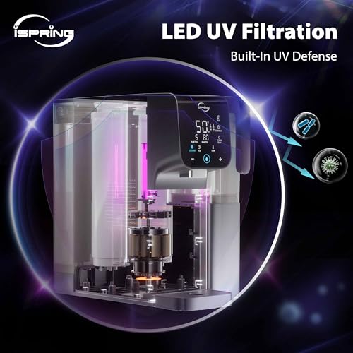 RCD100UHCG UV Alkaline Hot & Cold Countertop Reverse Osmosis Water Filter Dispenser with Mineral & LED UV Filter