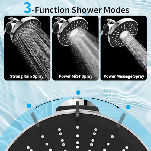 8 Inch Filtered Shower Head with Extension Arm Chrome