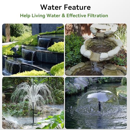 50W Solar Pond Filter Pump 580 GPH for Pond up to 2000 Gallons