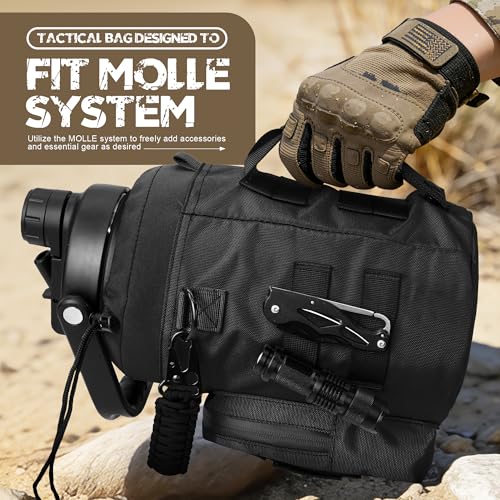 128oz 1 Gallon Tactical Water Bottle with MOLLE Bottle Pouch