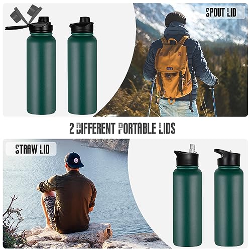 40 oz Insulated Water Bottle with Straw