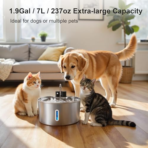 PWL 009 Wireless Smart 3 Water Modes Stainless Steel Dog Water Fountain
