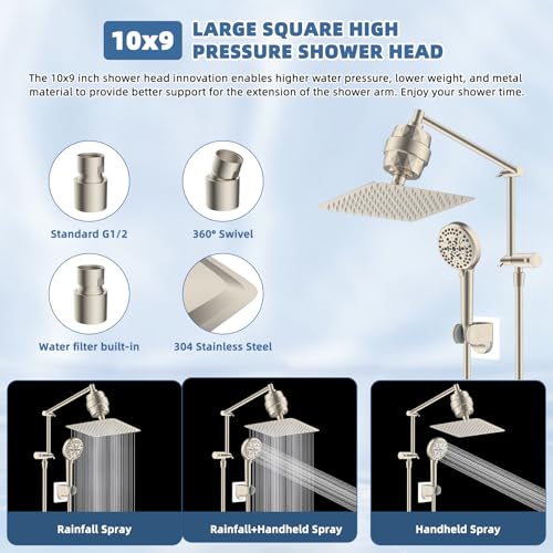 Metal Rain Filtered Shower Head with Handheld