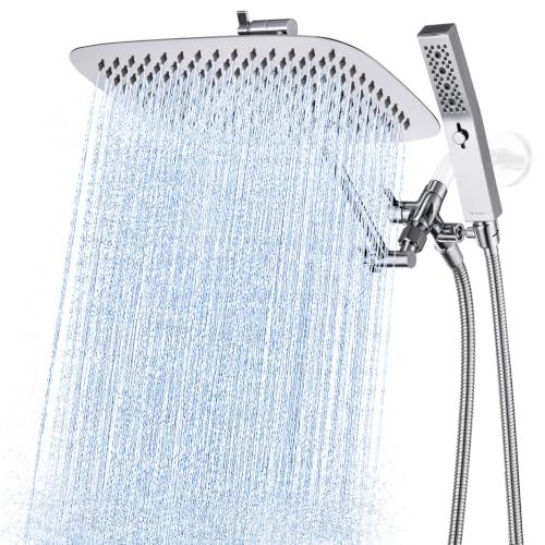 All Metal 12" Rain Shower Head with Handheld for Bathroom Upgrade