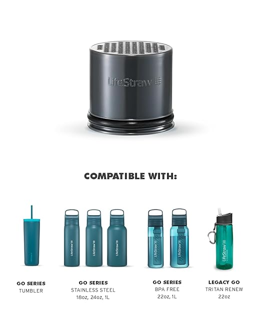LifeStraw Carbon Capsule Replacement Filter for Go Bottle 2-Stage & Steel (2-Pack)