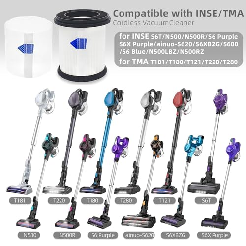 High Efficiency Filter Replacement for TMA T120 T121 T151 T150 T220 T210 T181 T180 T220 Cordless Vacuum Cleaner (24 Count)