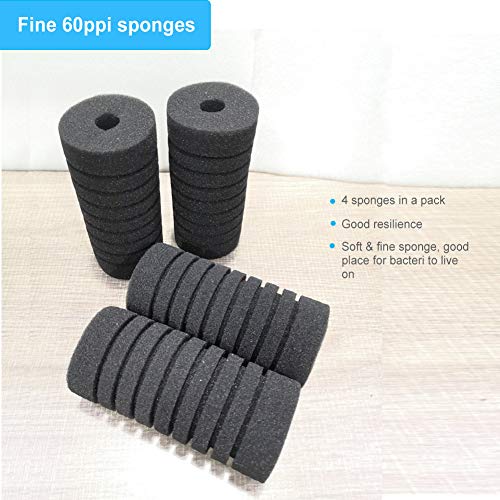 Pack of 4 Replacement Sponges for Aquarium Double Sponge Filter
