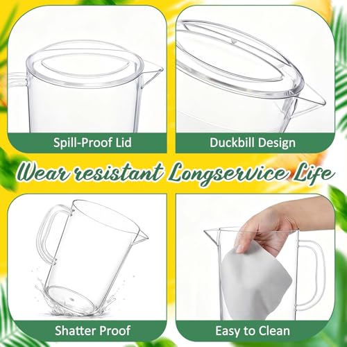 Tessco 12 Pcs Plastic Pitchers 60 Oz Clear Water Beer Jug Large (12 Count)