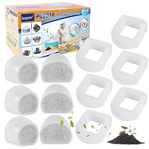 12 Pack Cat Water Fountain Filters Compatible with PetSafe Drinkwell