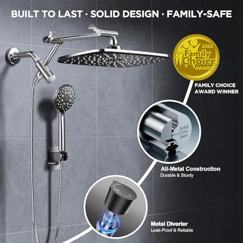 11.8" High Pressure Shower Head with Handheld