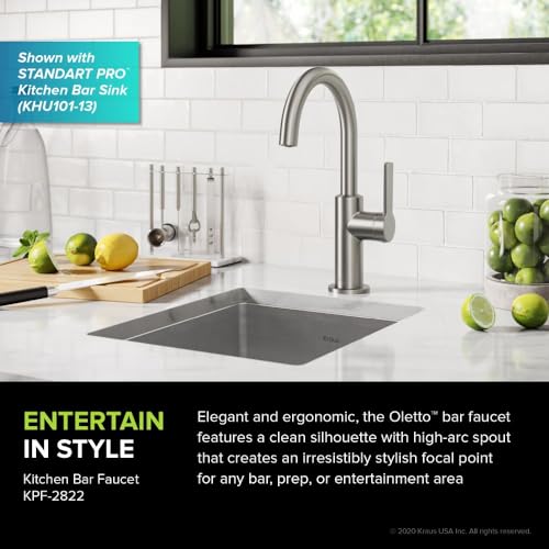 Oletto Single Handle Kitchen Bar Faucet in Spot Free Stainless Steel