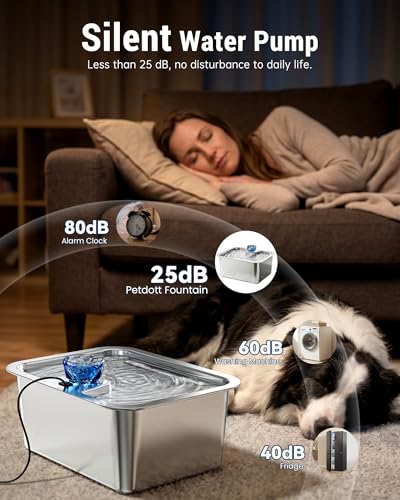 10 L Stainless Steel Dog Water Fountain for Large Dogs (328 Ounce)